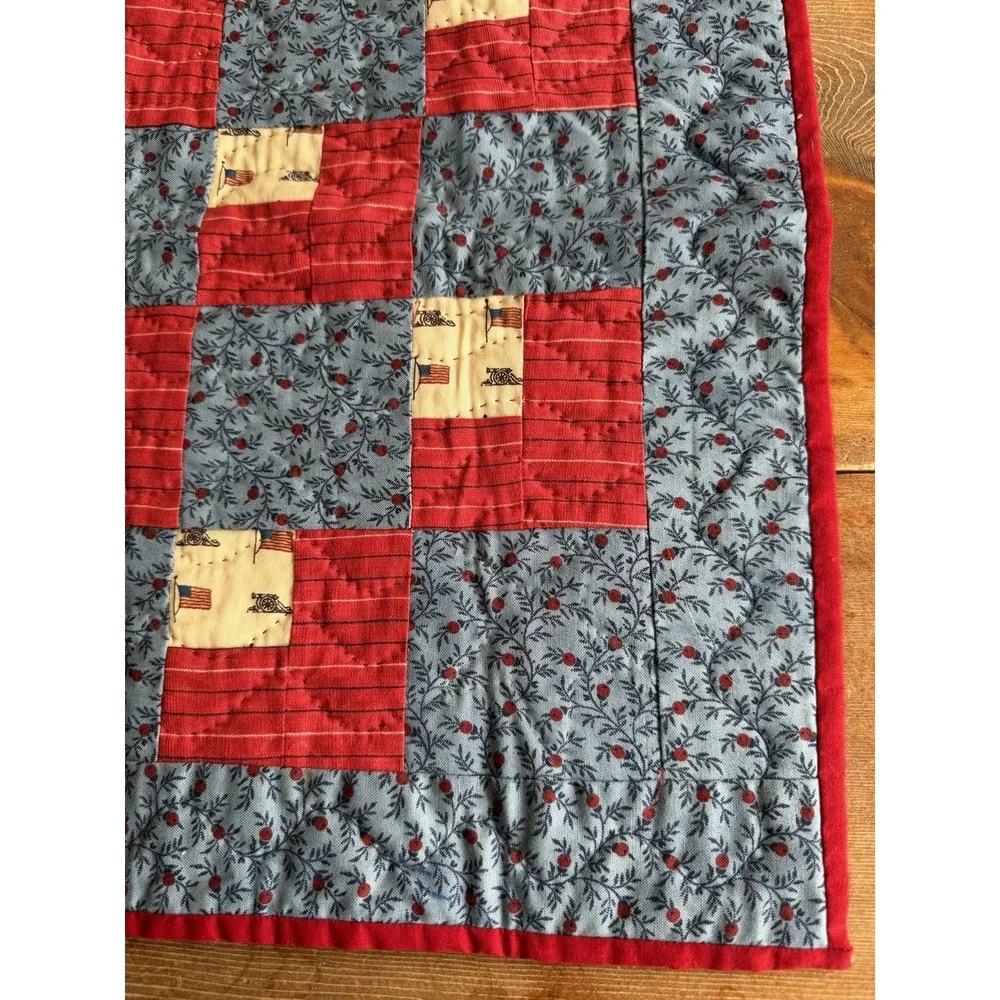 Vintage Patriotic Flag & Stars Primitive Handmade DAUGHTER OF THE UNION 16x18